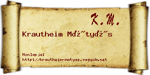 Krautheim Mátyás névjegykártya