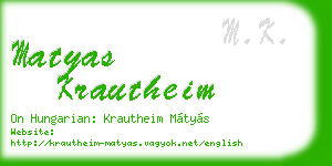 matyas krautheim business card